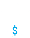 Gray parachute carrying a white circle marked with a blue Dollar Sign